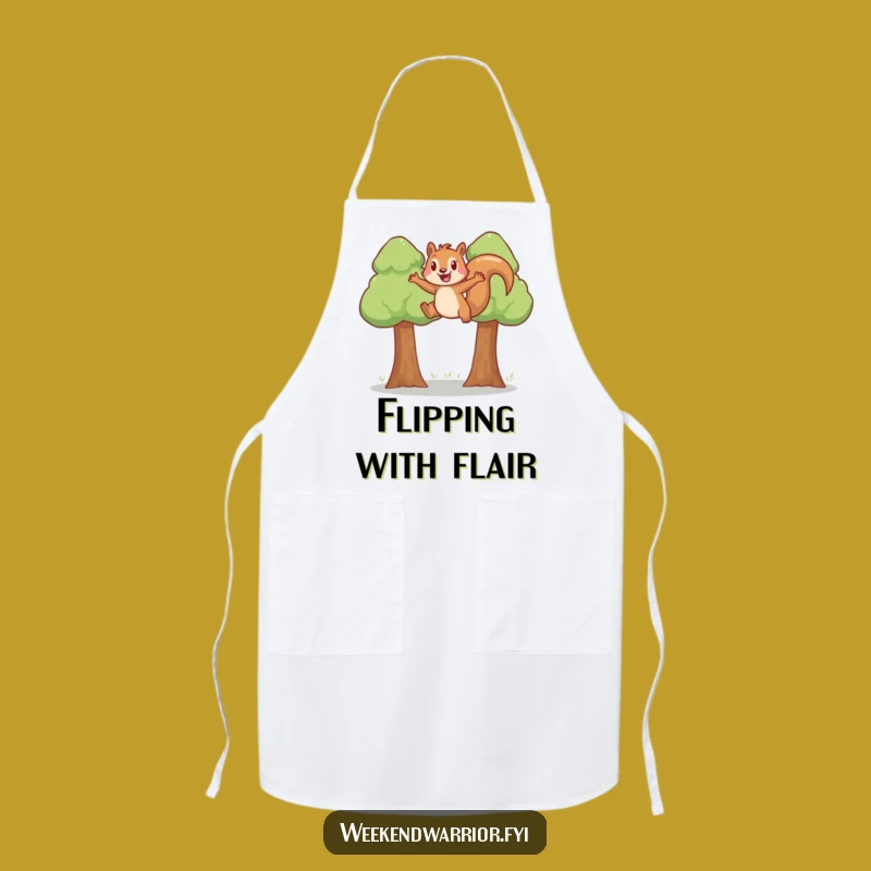 Funny Squirrel Chef Apron: Joyful jumper, cooking up fun, a great funny gift.