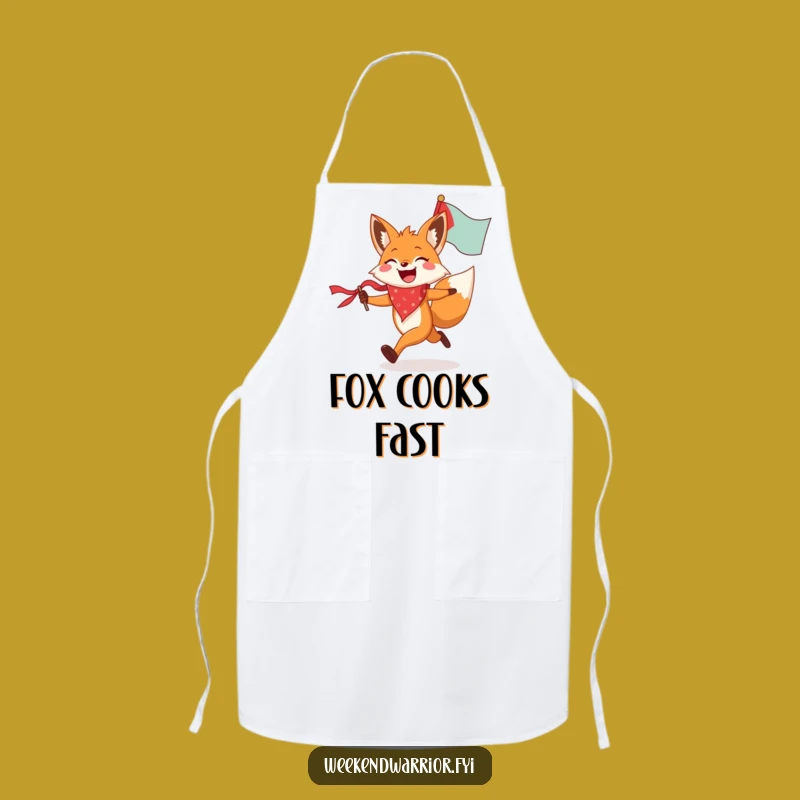 Funny Fox Running Flag Apron - Cook with Joy and Spirit