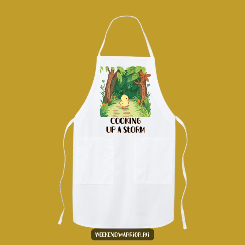 Funny Chick Jungle Apron: Tiny Boots Marching Kitchen Wear, Fun Gift