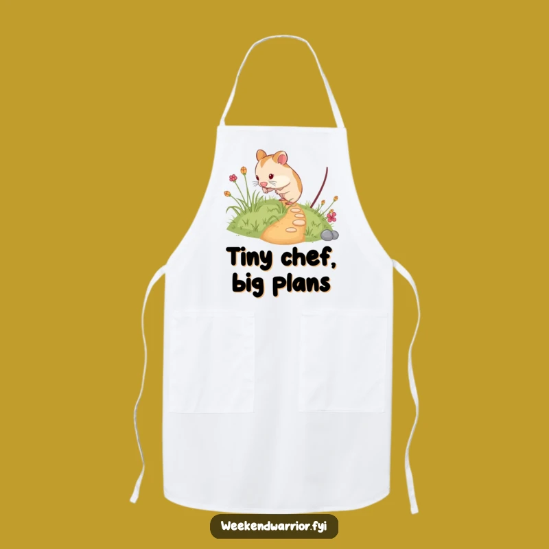 Funny Hamster Exploring Apron - Hilarious Kitchen Wear for Tiny Path Adventurers