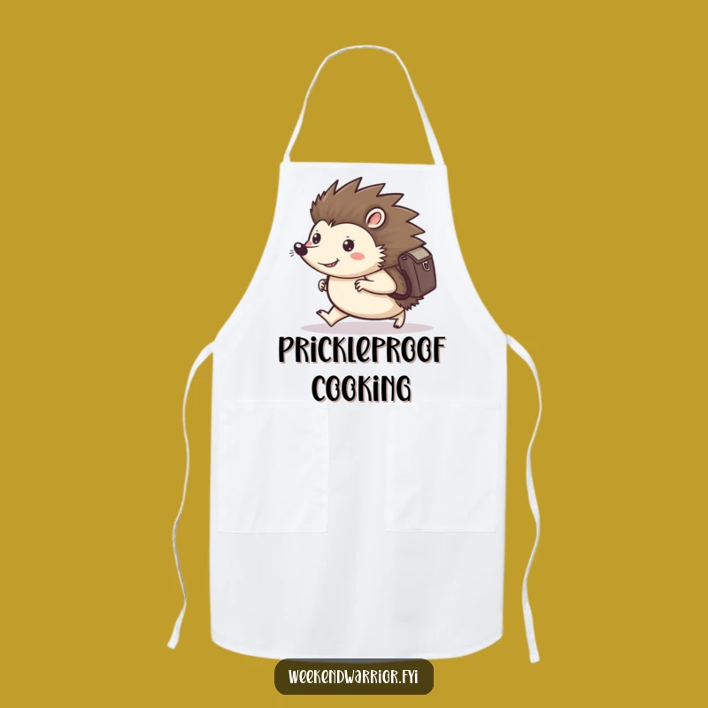 Funny Hedgehog Apron: Determined Marcher for Kitchen Adventures