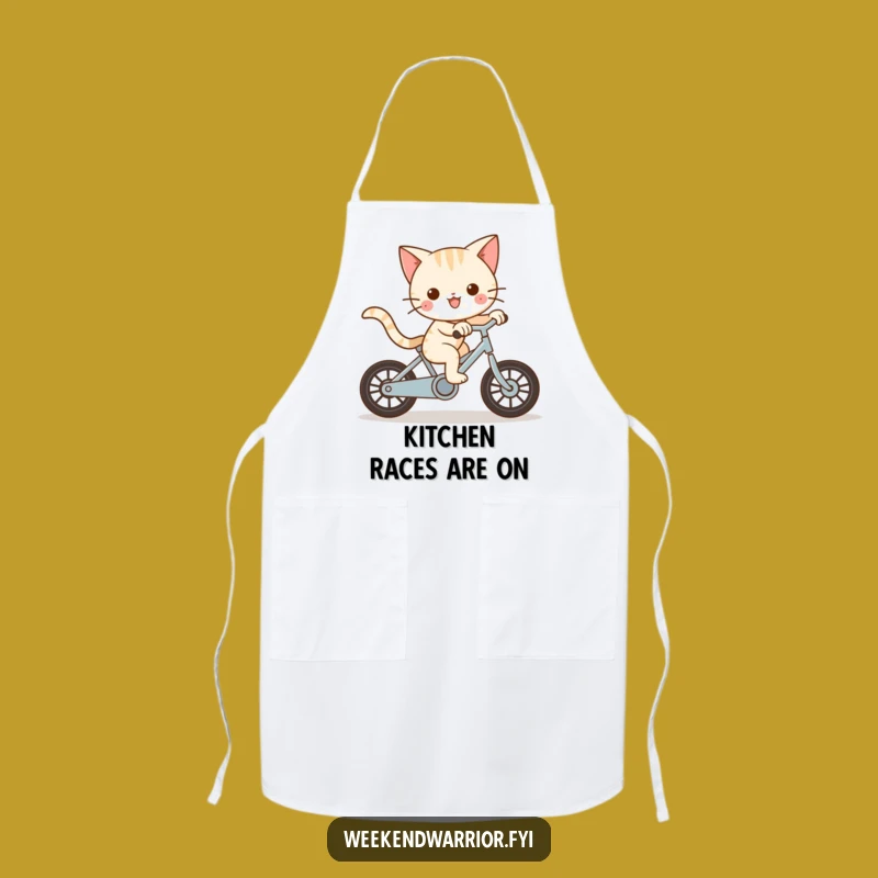 Funny Kawaii Cat Apron - Playful Chef Humor Gift for Kitchen Speedsters