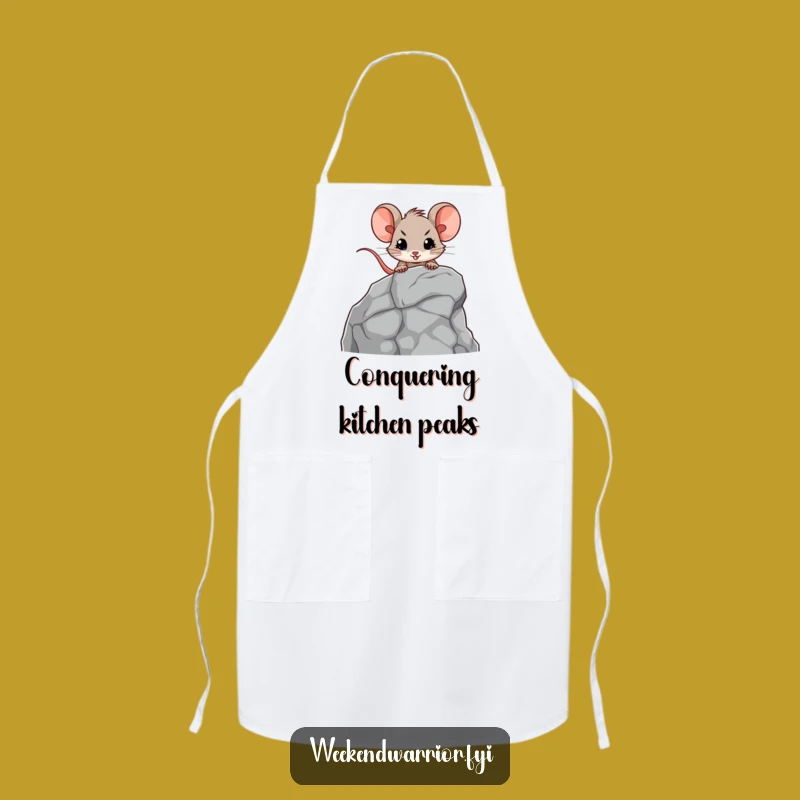 Funny Mouse Rock Climbing Apron: Chef's Brave Explorer Kitchen Gift