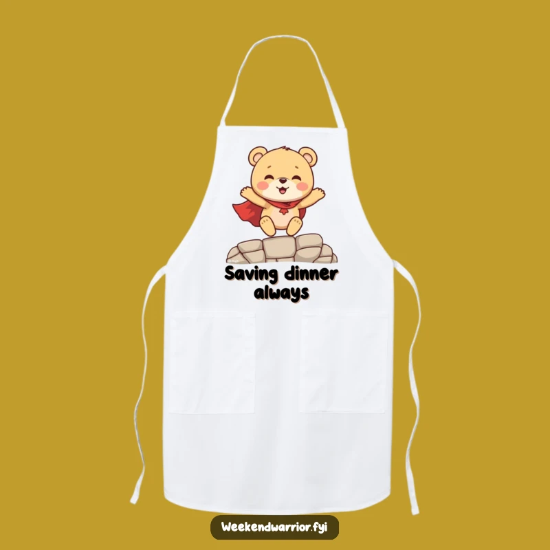 Funny Superhero Bear Cub Apron - Hilarious Kitchen Wear for Little Chefs
