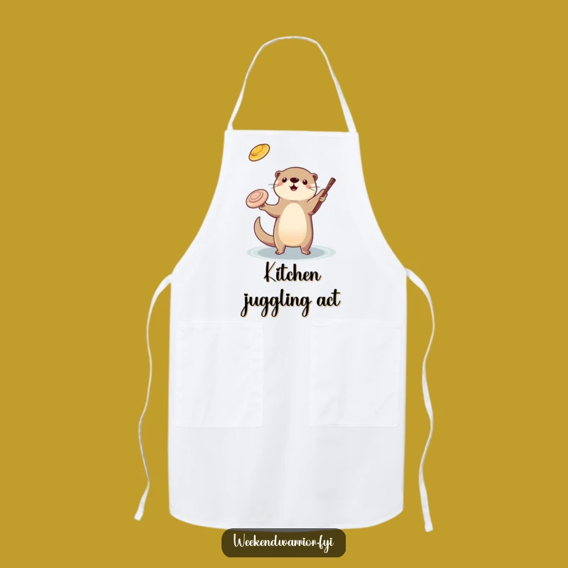 Funny Otter Juggling Apron: Chef Otter Skill Wear, Quirky Funny Gift