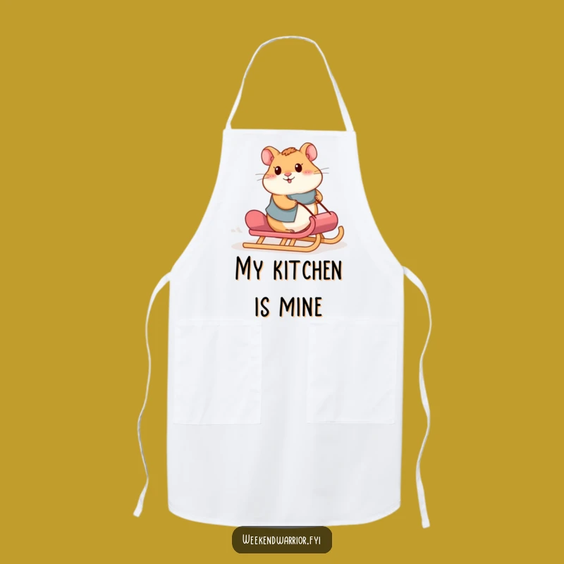 Funny Hamster Sled Apron: Motivational Kitchen Wear for Hardworking Chefs