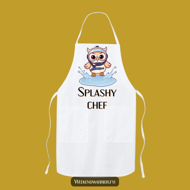 Funny Diving Owl Apron: Kitchen Dive Master