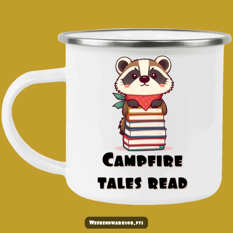 Funny Focused Badger Camping Mug: Study Under the Stars
