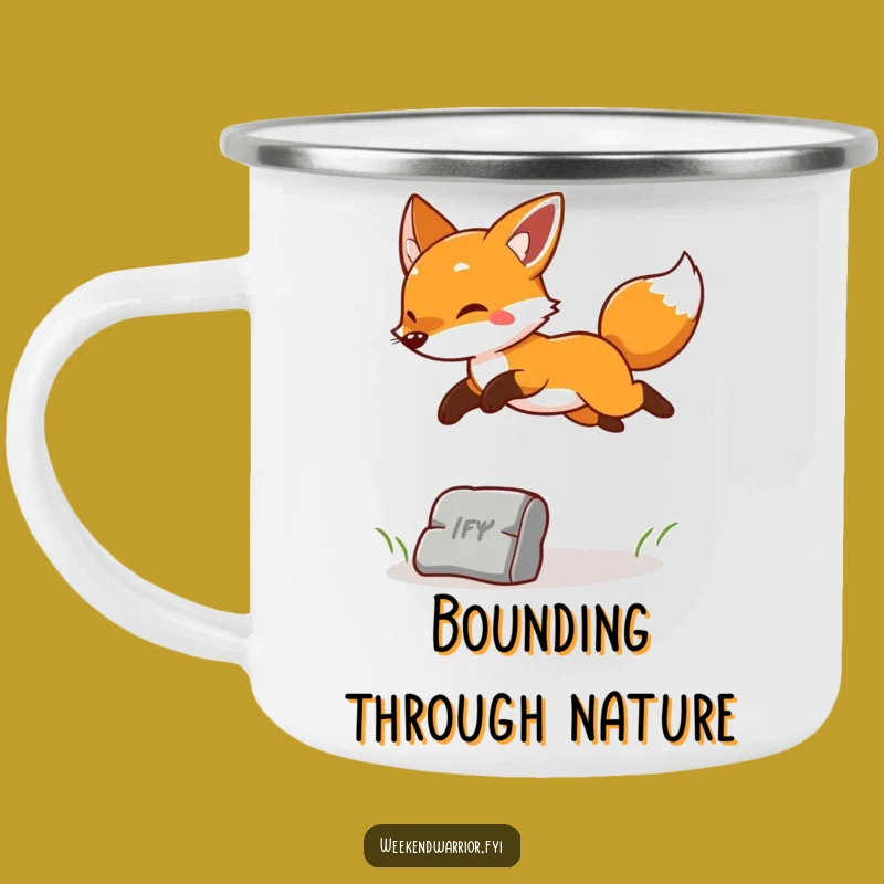Funny Cheerful Fox Camping Mug: Adventure Fueled by Playfulness!