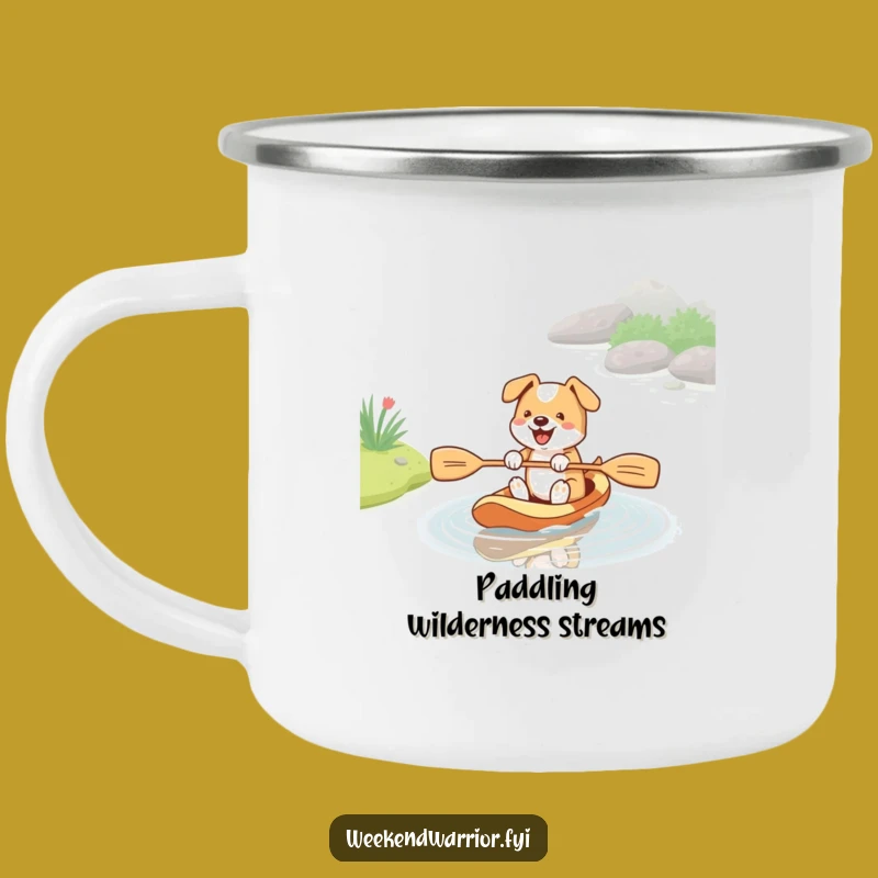 Funny Energetic Dog Paddle Camping Mug - Outdoor Canine Drinkware Gift