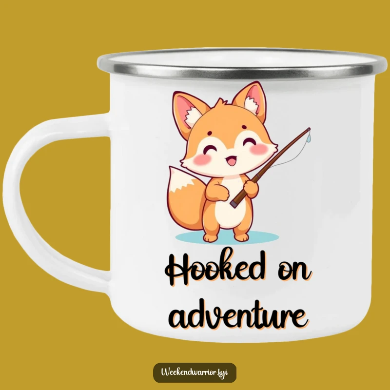 Funny Fox Camping Mug: Exciting Brews for Kawaii Anglers