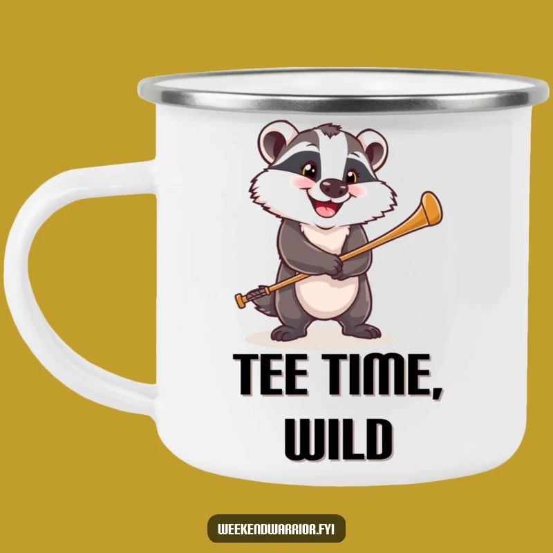 Funny Golf Badger Camping Mug - Outdoorsy Golfer Gift