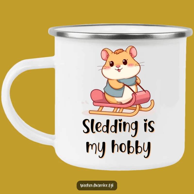 Funny Hamster Sled Camping Mug: Motivational Outdoor Gear for Adventurers