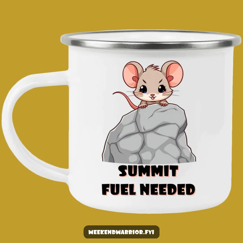 Funny Mouse Rock Climbing Camping Mug: Brave Explorer Outdoor Gift