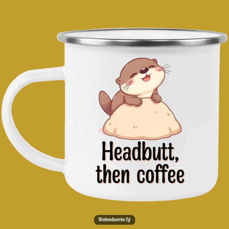 Funny Otter Headbutt Camping Mug - Playful Dive Outdoors