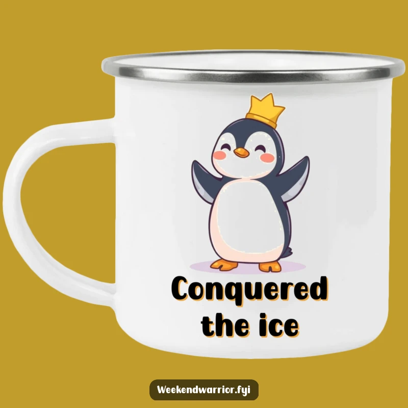 Funny Penguin Pride Camping Mug - Hilarious Outdoor Achievement Gift