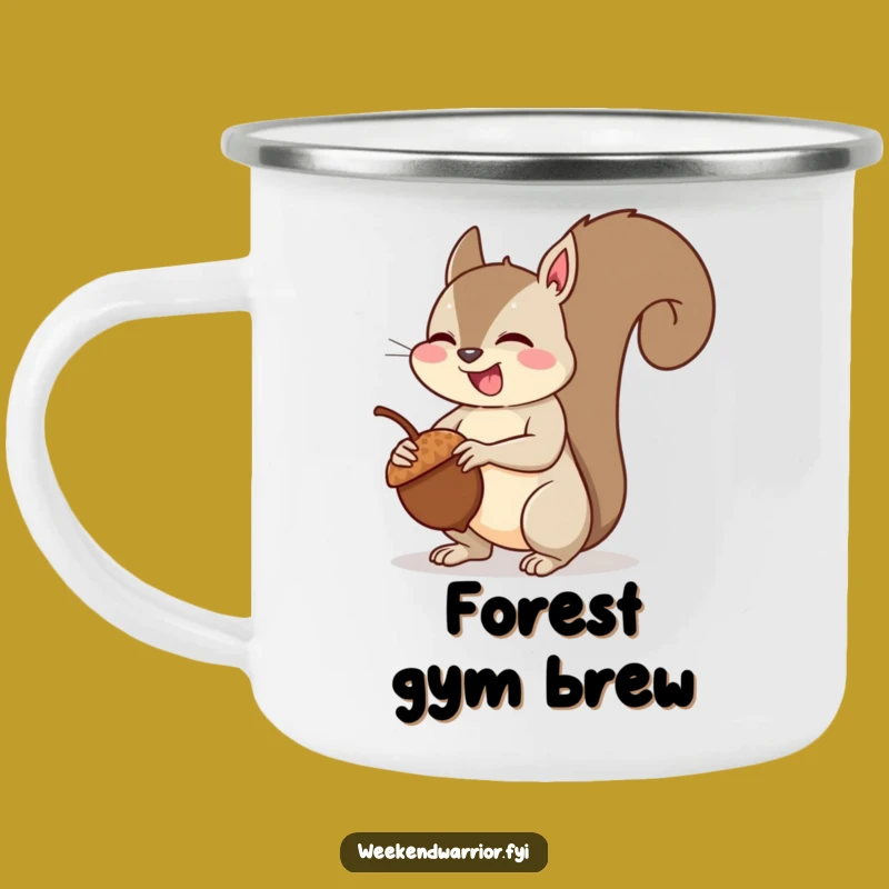 Funny Squirrel Muscle Camping Mug: Giggling Squirrel Strength Mug, Outdoor Gift