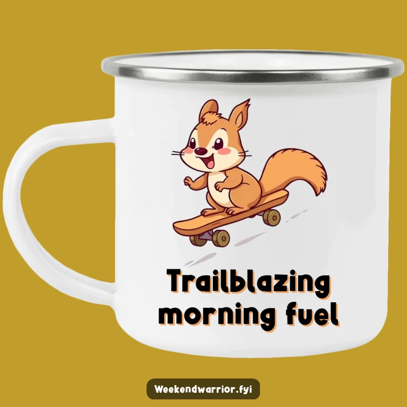 Funny Squirrel Skateboarder Camping Mug: Hilarious Outdoor Adventure Drinkware Gift