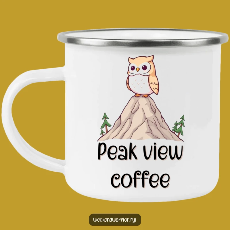 Adventure Funny Wise Owl Camping Mug - Mountain Surveying Views