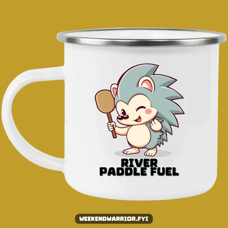 Funny Hedgehog Paddle Camping Mug: Adventure-Ready & Hilarious Gift