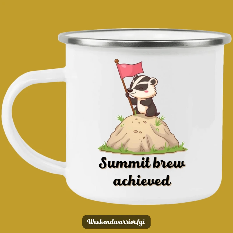 Funny Badger Flag Planting Camping Mug: Adventure Badger's Victory Mug, Gift