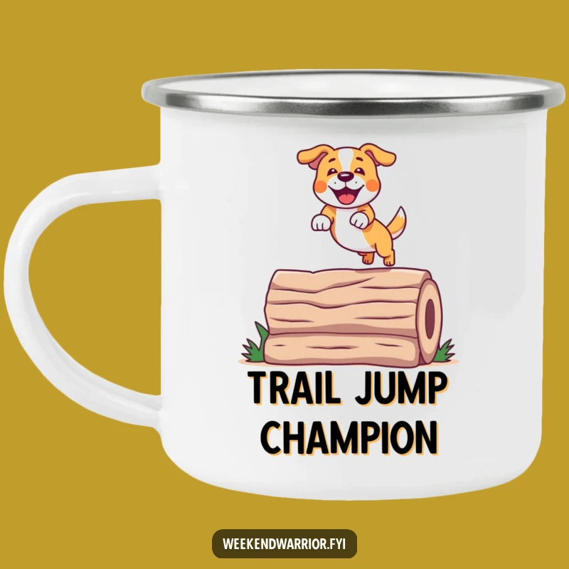 Funny Dog Camping Mug: Jump into Adventure!