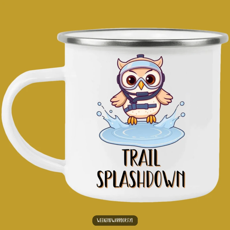 Funny Diving Owl Camping Mug: Adventure Fuel