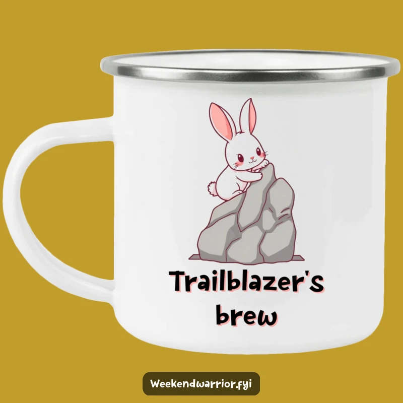 Funny Kawaii Rabbit Camping Mug - Determined Climber's Adventure Cup