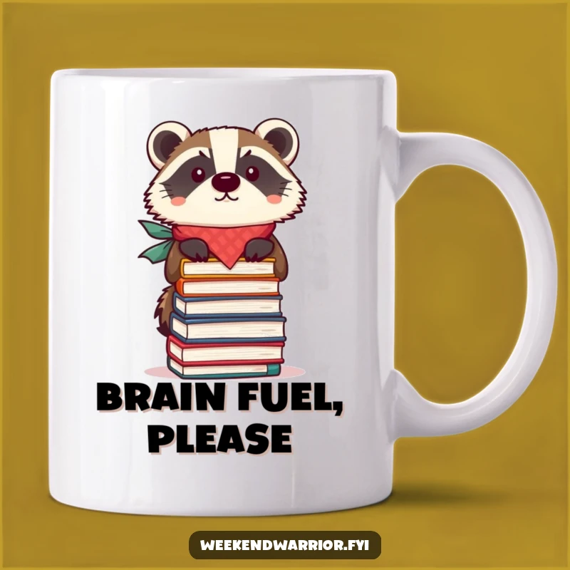 Funny Focused Badger Mug: Bookworm Character Gift