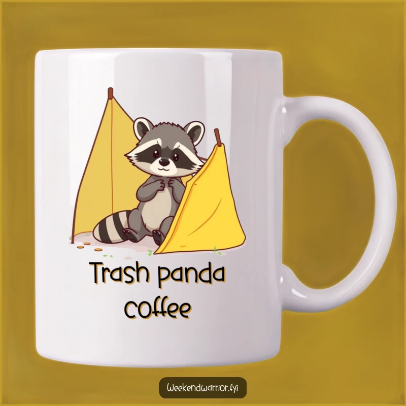 Funny Brave Raccoon Mug: Camp Repair Hero for a Quirky Morning