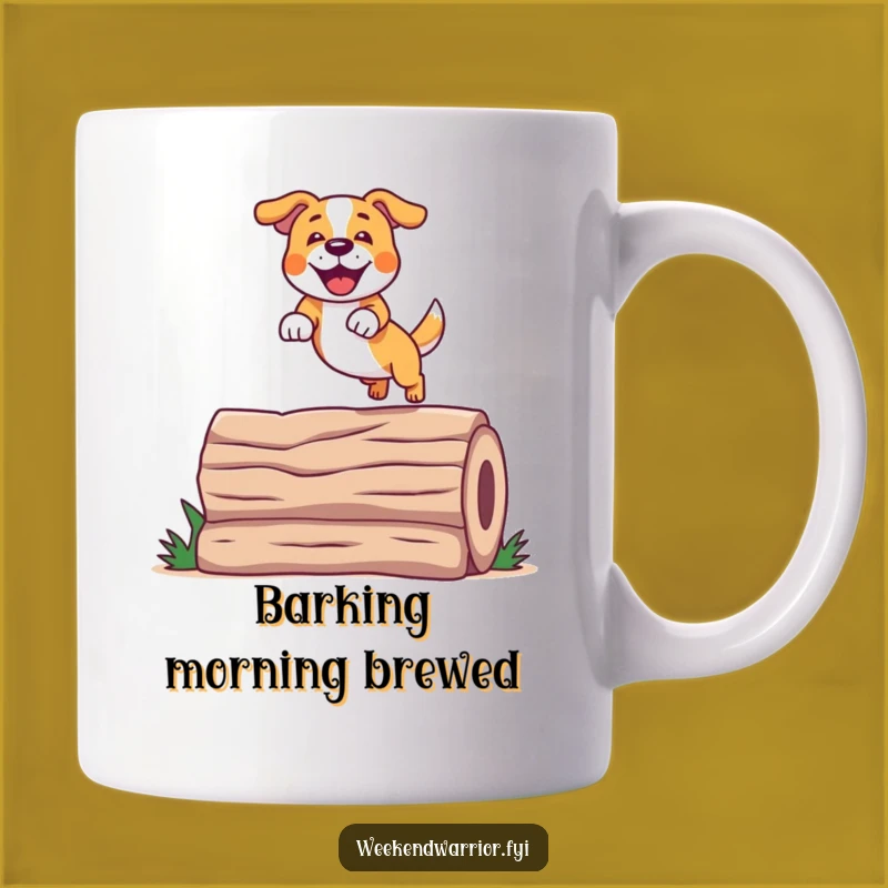 Funny Happy Dog Mug: Jump for Joy with a Hilarious Canine