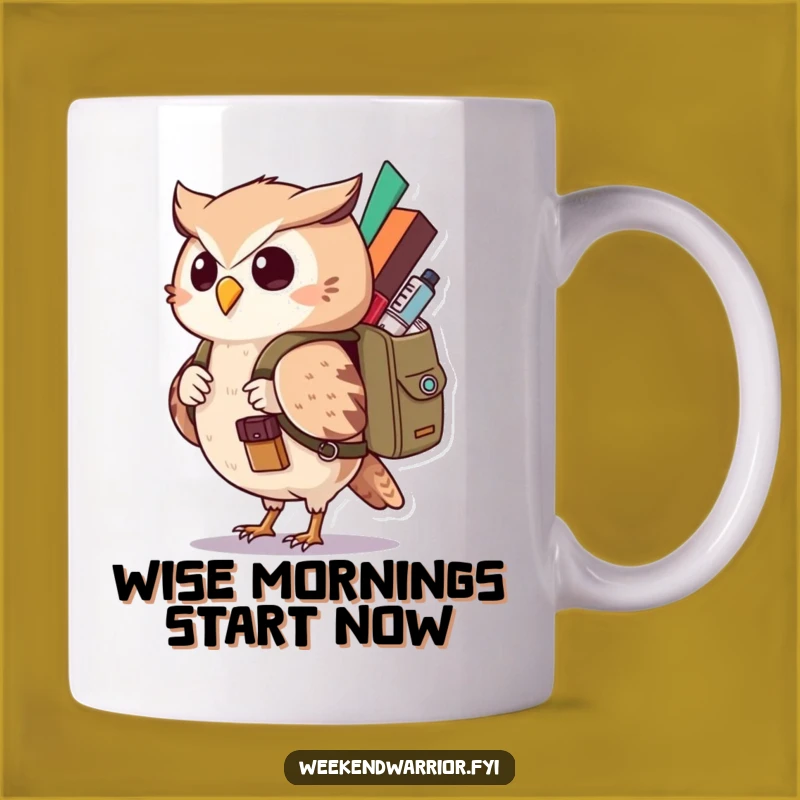 Funny Kawaii Owl Mug - Curious Explorer for Adventurous Sips and Humorous Gifts