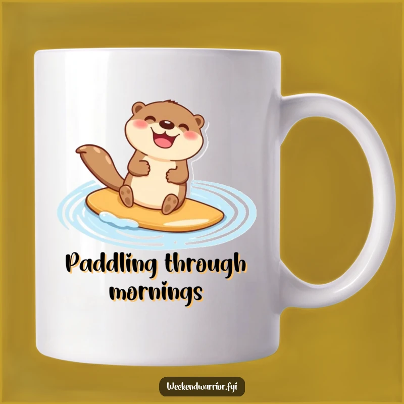Funny Otter Paddleboard Mug: Happy Water Goer Gift for Fun Lovers