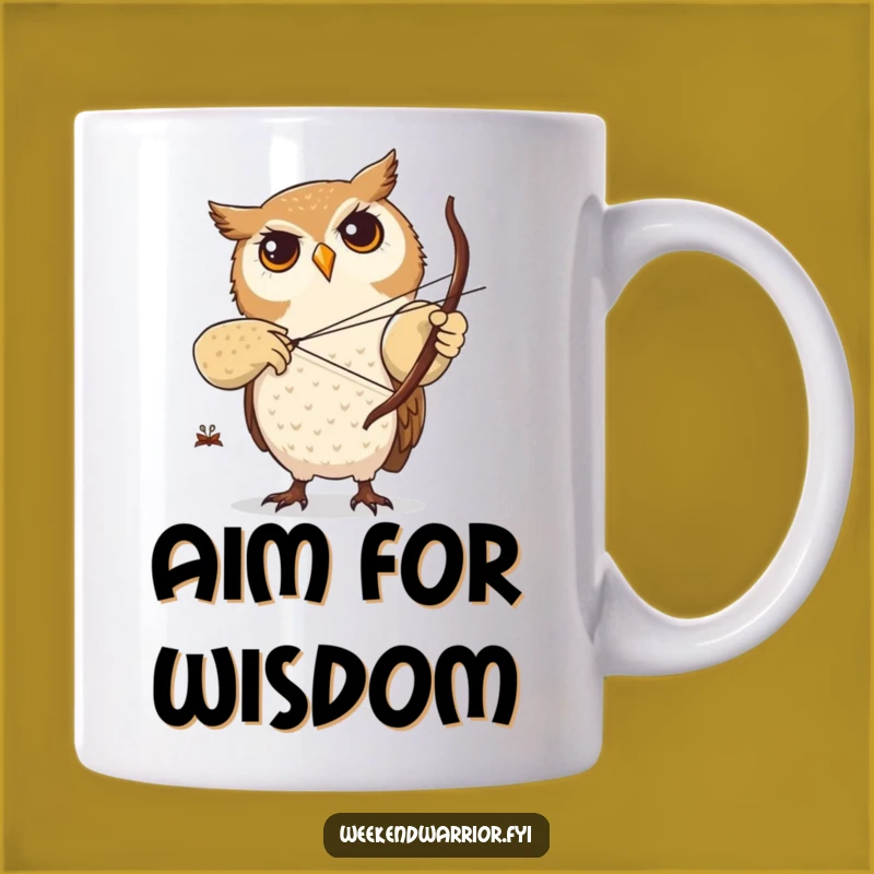 Funny Owl Archery Mug: Focused Archer Gift for Marksmen