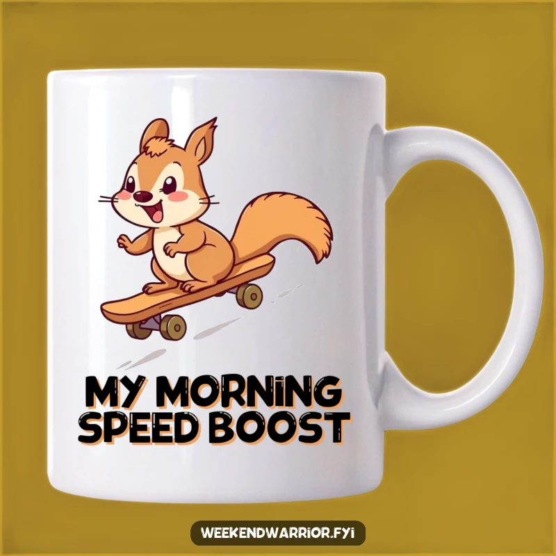 Funny Squirrel Skateboarder Mug: Hilarious Woodland Creature Gift for Thrill-Seekers