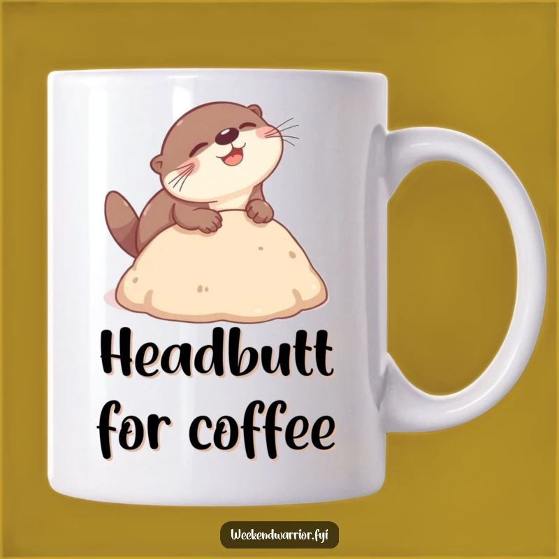Funny Otter Headbutt Mug - Gleeful Dive into Soft Mound