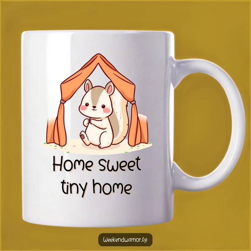 Funny Kawaii Squirrel Camping Mug - Determined Outdoorsman Humor Gift Perfect for Hikers