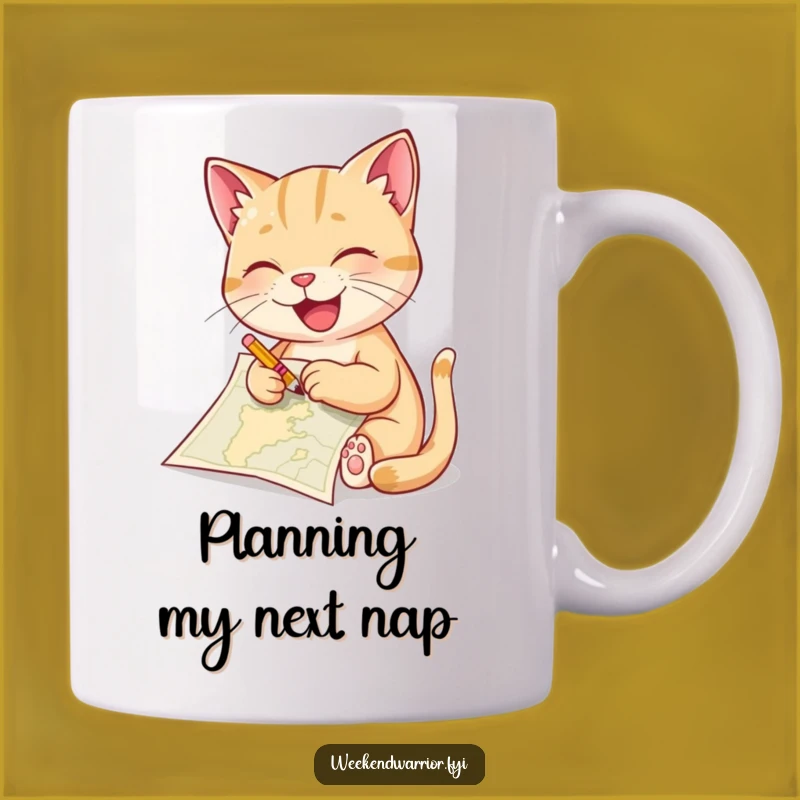 Funny Cat Sketching Map Mug - Hilarious Artist Cat Gift for Creative Minds