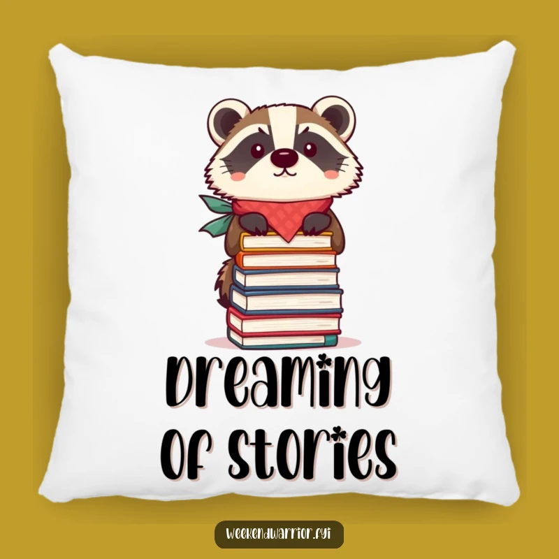 Funny Focused Badger Pillow: Cozy Reading Companion