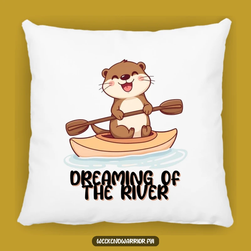 Funny Otter Kayak Pillow: Soft & Cozy Cushion, Perfect Funny Gift for Sofa Snuggles