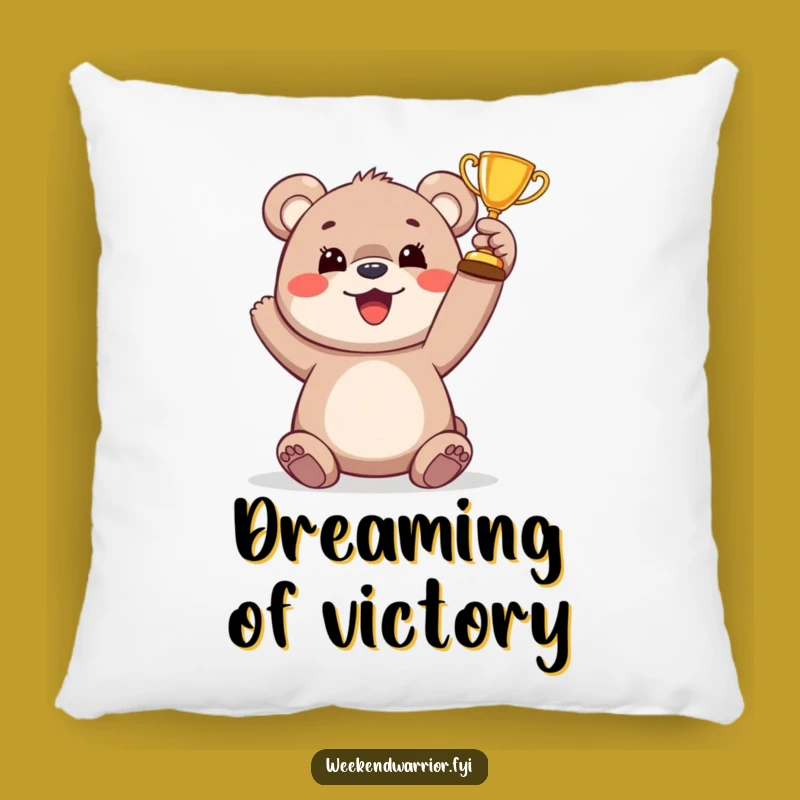 Cozy Funny Bear Cub Trophy Pillow: Soft Victory Cub Cushion, Adorable Gift