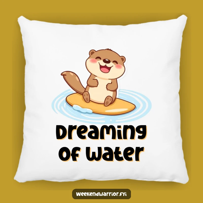 Funny Otter Paddleboard Pillow: Cozy Happy Accent Cushion Gift