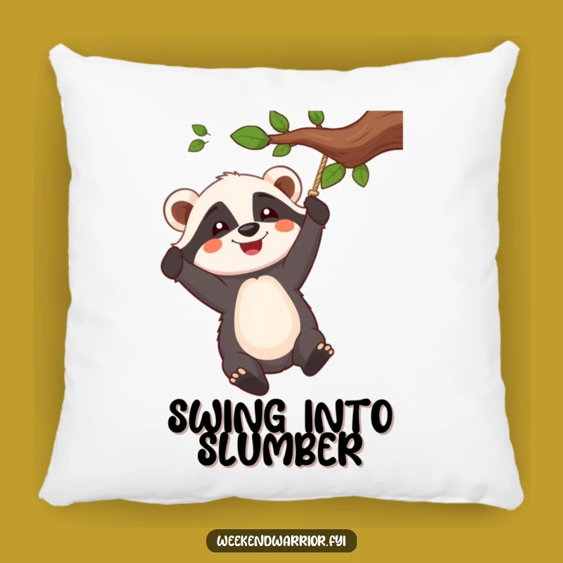 Funny Badger Swinger Pillow: Cozy Comfort, Joyful Swing Design, Adorable Gift