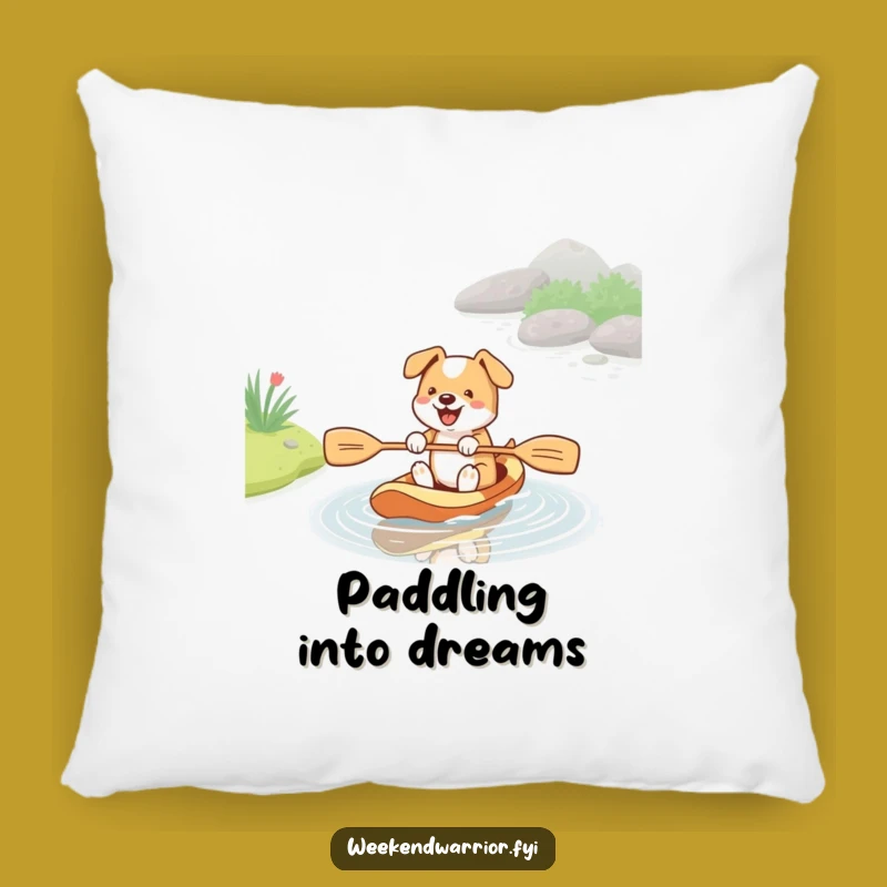 Funny Energetic Dog Paddle Pillow - Comfy Canine Stream Cushion Gift