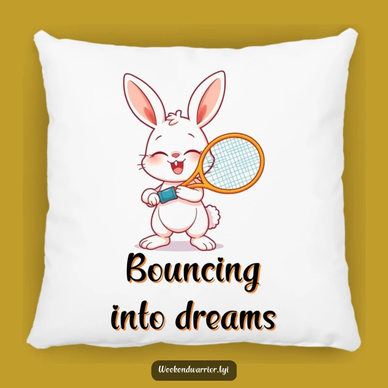 Funny Giggling Bunny Tennis Pillow - Cozy Comfort for Sports Fans