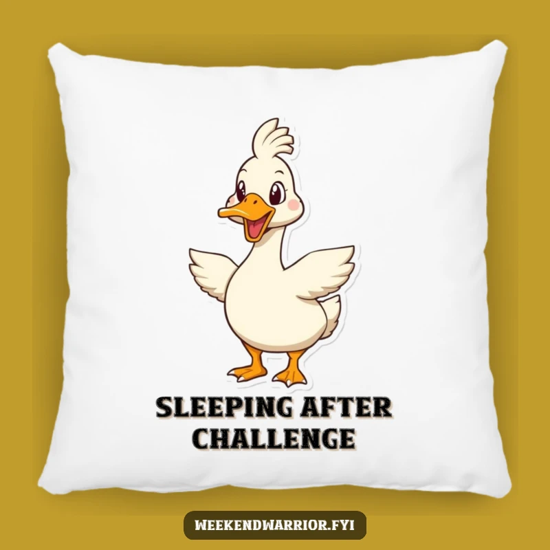Funny Goose Challenge Pillow: Cozy Comfort with a Fierce Friend