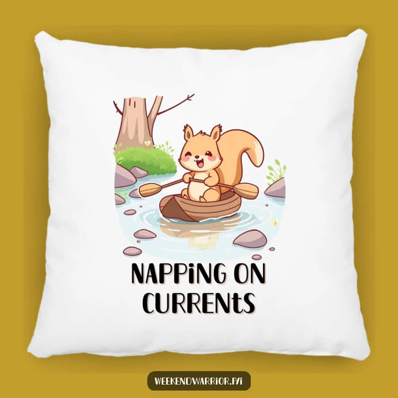 Funny Kawaii Squirrel Pillow - Cozy Joyful Paddler Couch Cushion