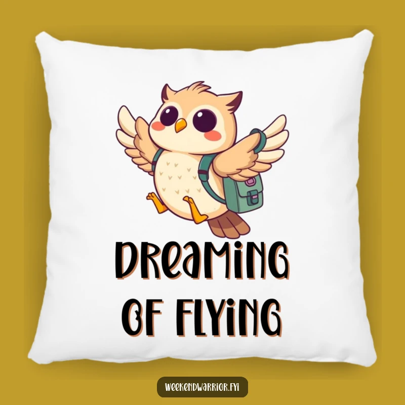 Funny Owl Adventure Pillow: Cozy & Whimsical Cushion for Dreamers