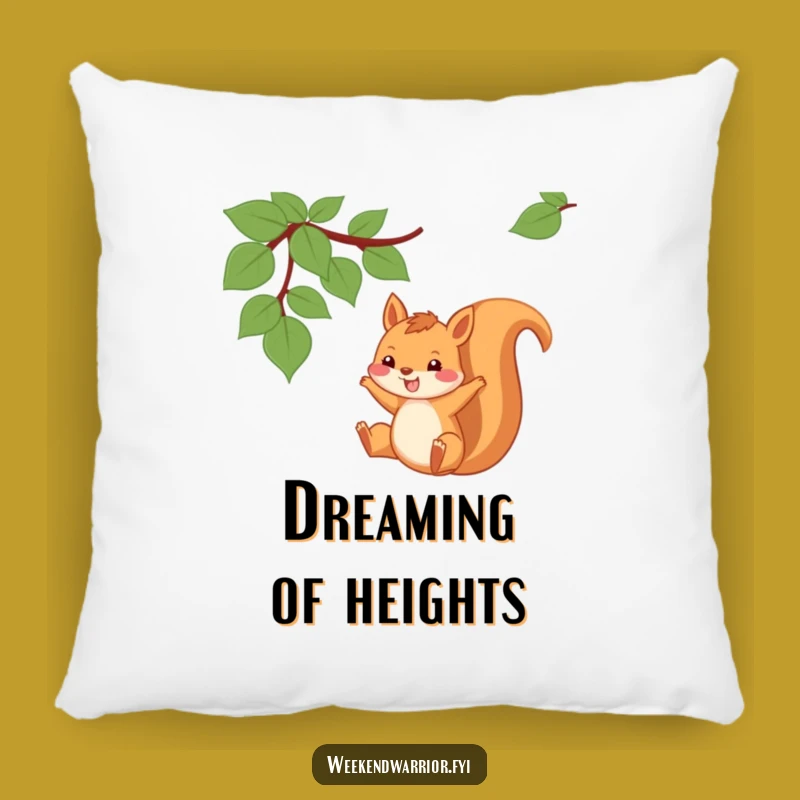 Funny Squirrel Vine Pillow: Playful Swinger's Cushion, Cozy Gift