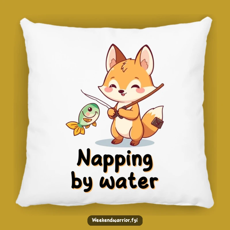 Funny Kawaii Fox Fishing Pillow - Snuggle Up with Your Catch